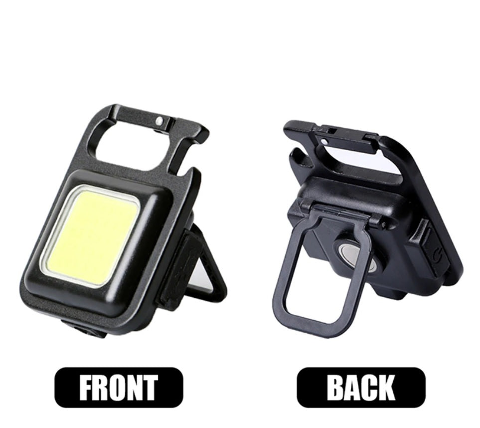 LED Rechargeable Light 800 Lum Mini USB COB Keychain Work Key Ring Camp Torch UK