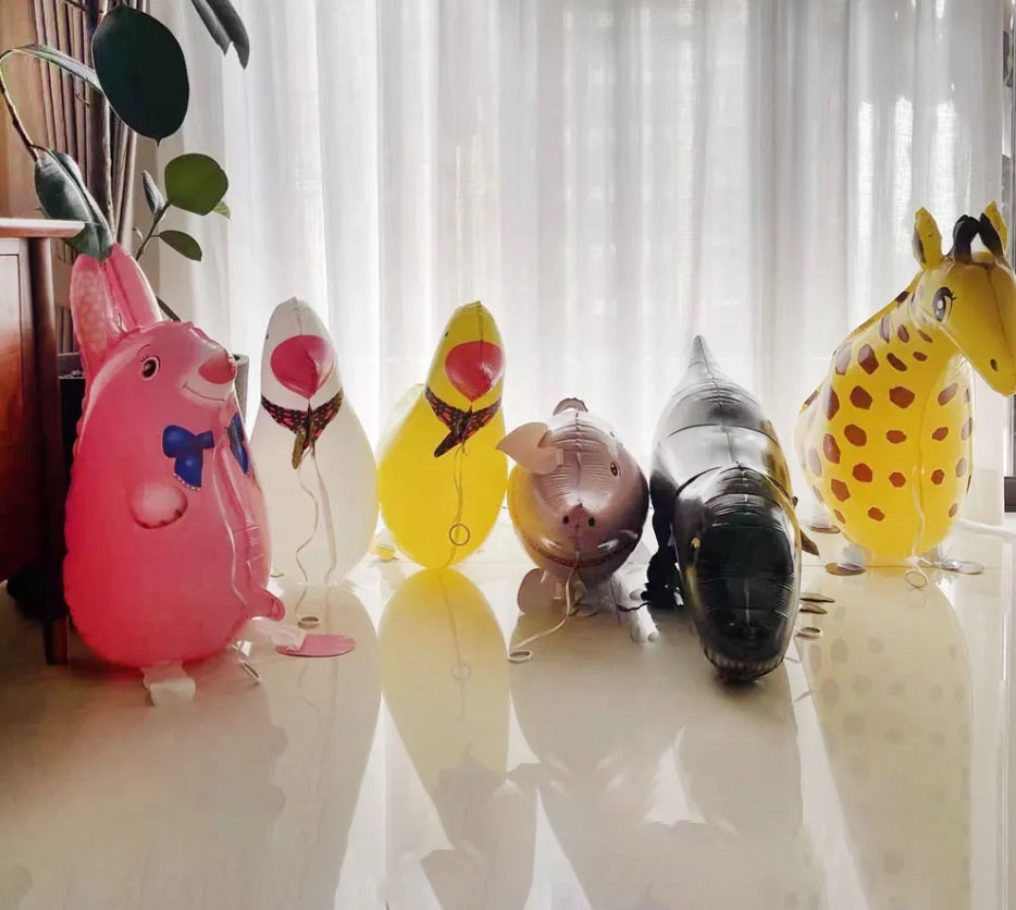 Duck Balloon Walking Pet Animal Airwalker Foil Helium Kids Parties Toys Birthday Farm