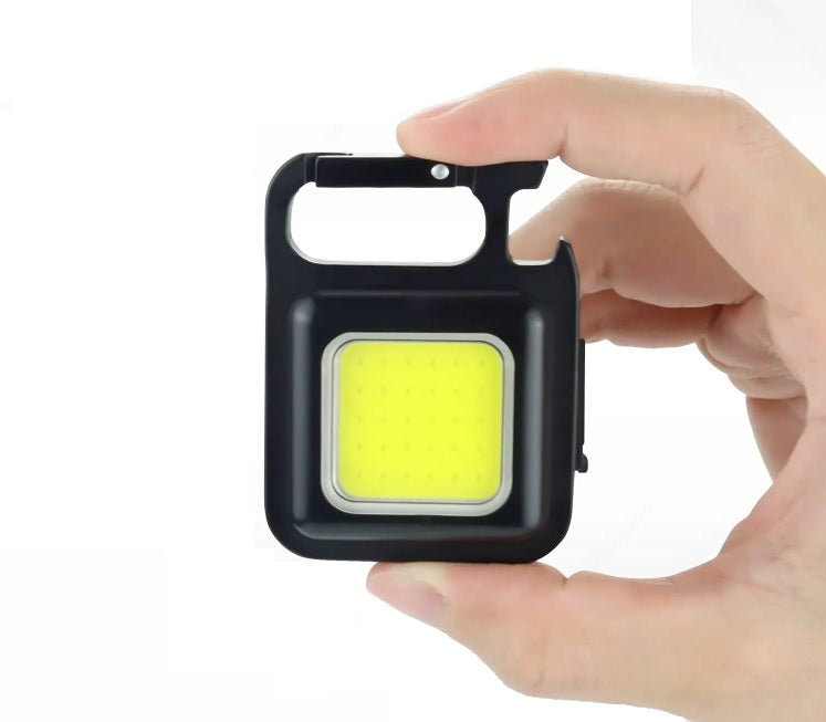 LED Rechargeable Light 800 Lum Mini USB COB Keychain Work Key Ring Camp Torch UK