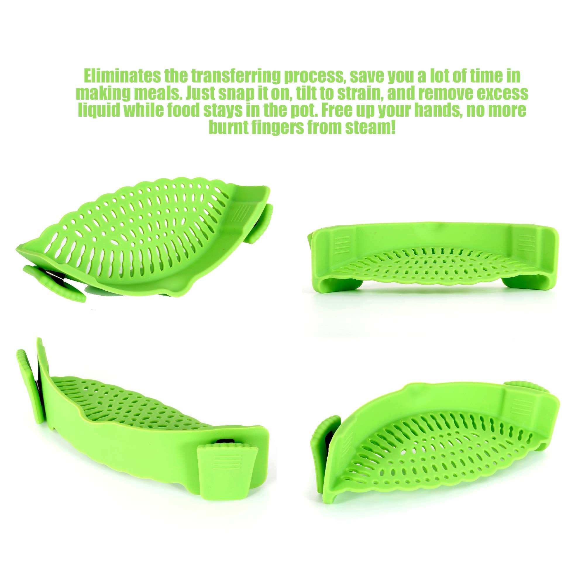 Strainer Pan Silicone Clip on Pot Drainer Fruit Colander Food Filter Kitchen UK