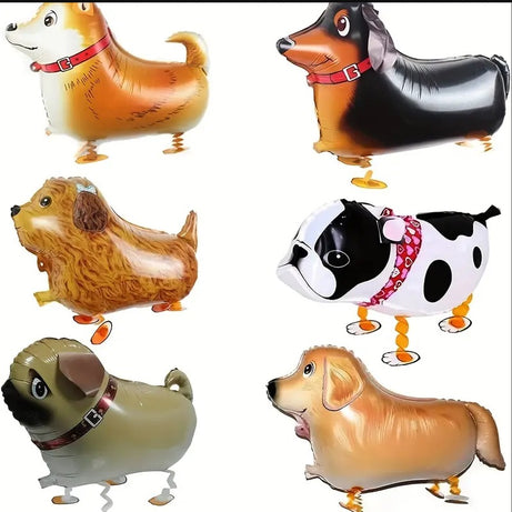 Balloons Dog Animal Farm Set of 6 Walking Airwalker Foil Balloon Helium Kids Fun