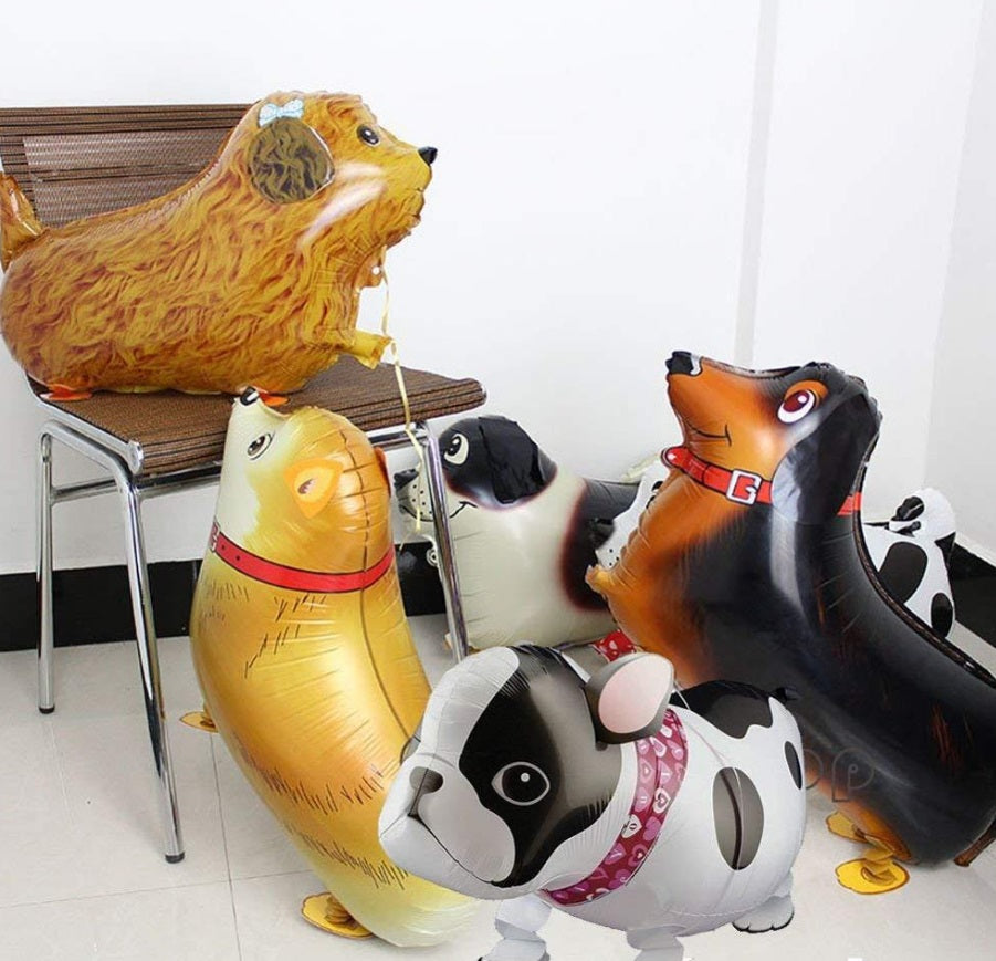 Balloons Dog Animal Farm Set of 6 Walking Airwalker Foil Balloon Helium Kids Fun