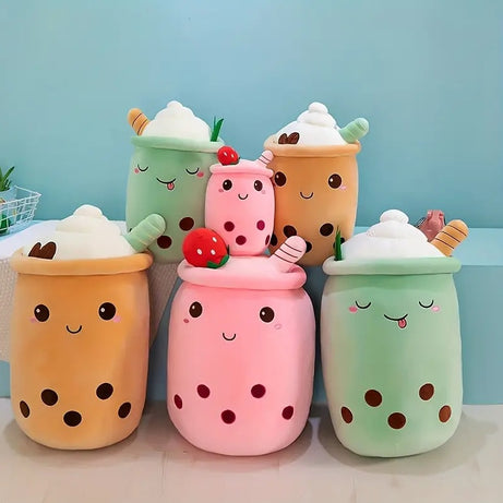 Plush Toy Bubble Tea Boba Cup Squish mallow Cute Soft Gift  Soft Kawaii Fun Kids Birthday Gift
