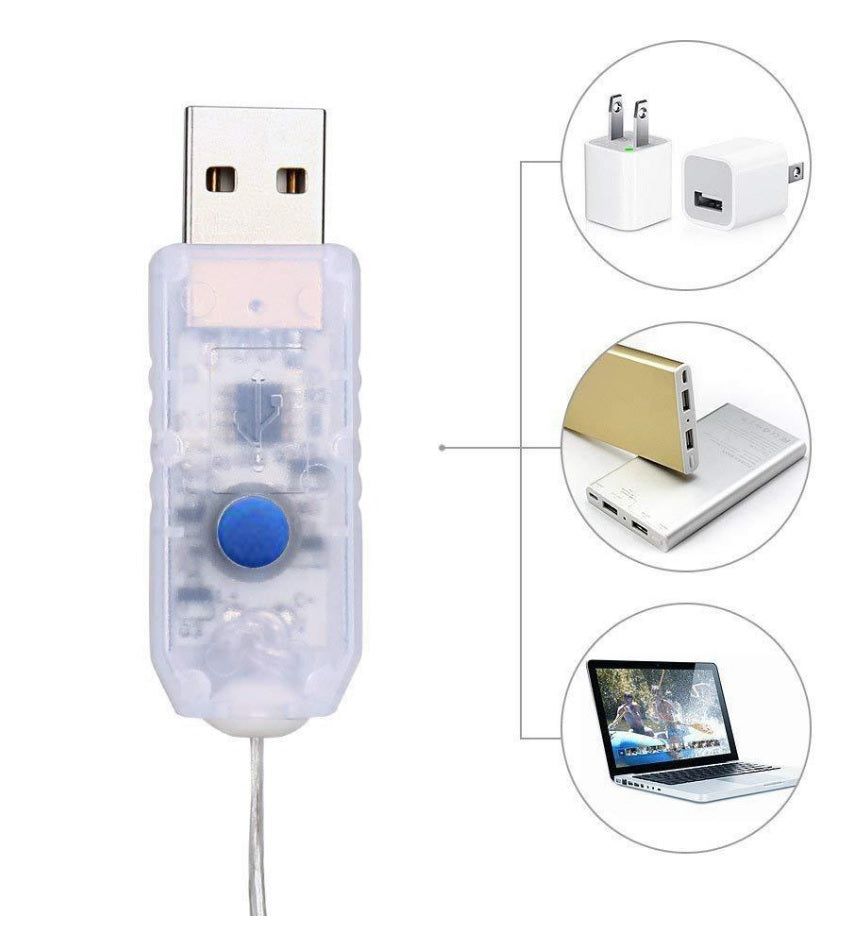 USB Fairy Light LED 2/5/10/20/30m Warm White Wire String Xmas Party Remote Fun USB Plug