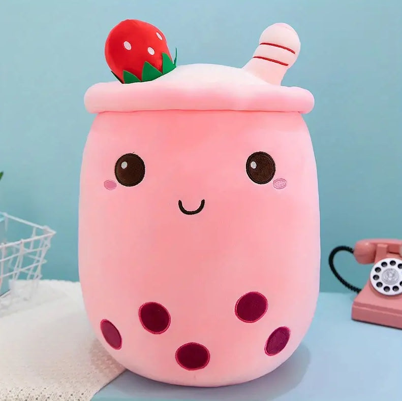 Plush Toy Bubble Tea Boba Cup Squish mallow Cute Soft Gift  Soft Kawaii Fun Kids Birthday Gift
