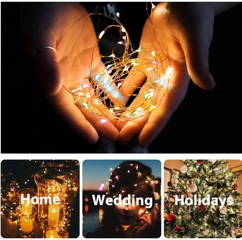 USB Fairy Light LED 2/5/10/20/30m Warm White Wire String Xmas Party Remote Fun USB Plug