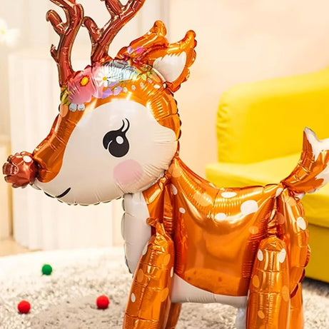 Reindeer Rudolph Balloon Deer 3D Christmas Standing Children Birthday Party Kids Decorations