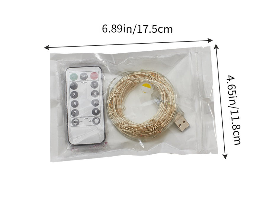 USB Fairy Light LED 2/5/10/20/30m Warm White Wire String Xmas Party Remote Fun USB Plug