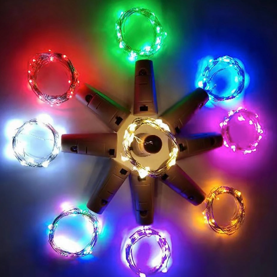 LED Lights Battery 10 LED 1m Bottle Fairy String Cork Christmas Wedding Party