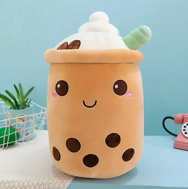 Plush Toy Bubble Tea Boba Cup Squish mallow Cute Soft Gift  Soft Kawaii Fun Kids Birthday Gift