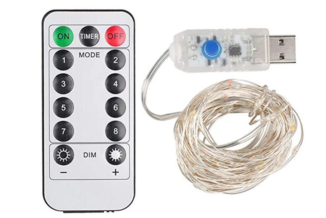USB Fairy Light LED 2/5/10/20/30m Warm White Wire String Xmas Party Remote Fun USB Plug