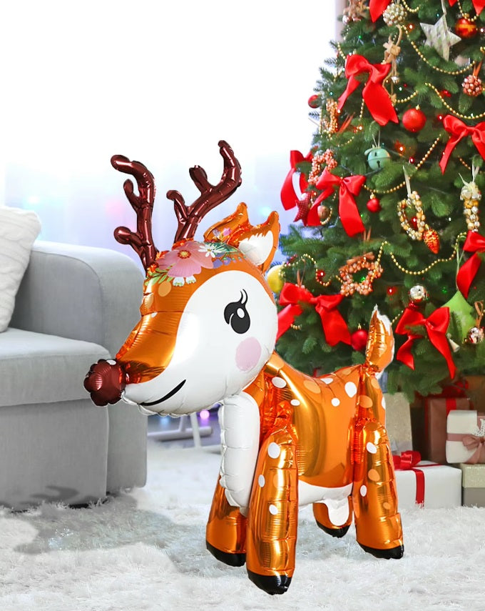 Reindeer Rudolph Balloon Deer 3D Christmas Standing Children Birthday Party Kids Decorations