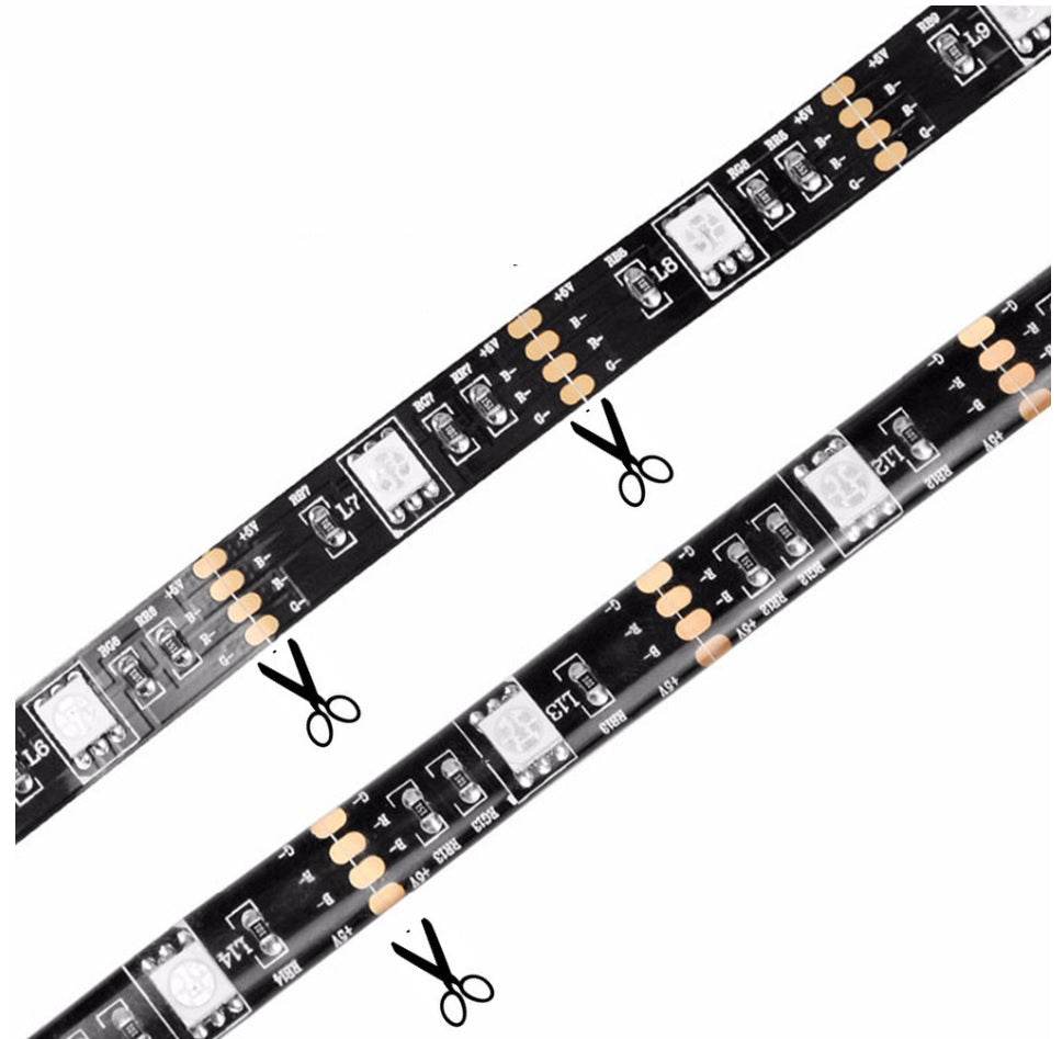 LED Strip Lights 5050 RGB Light Colour Changing Tape Cabinet TV USB Remote Xmas Kitchen