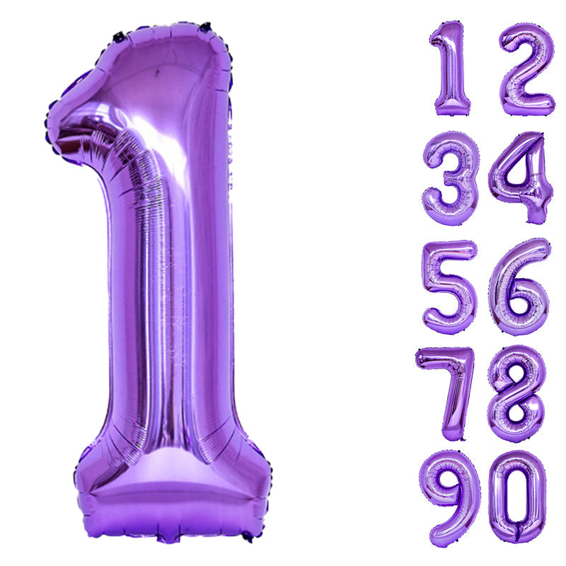 Number Balloons Birthday Purple 32“ Helium Giant Foil Large Birthday Age Party