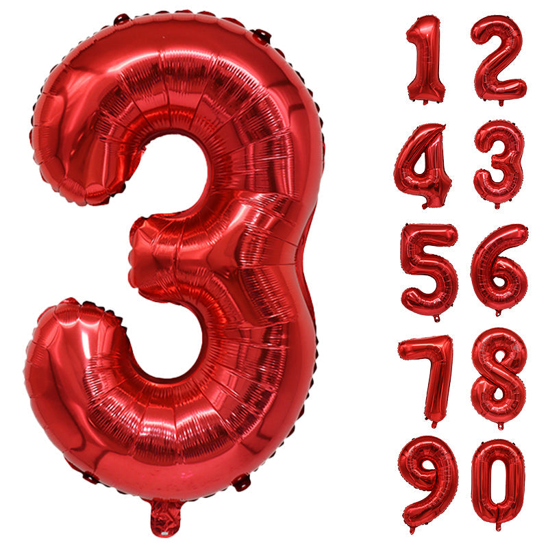 Number Balloons Birthday Red 32“ Helium Giant Foil Large Birthday Age Party UK