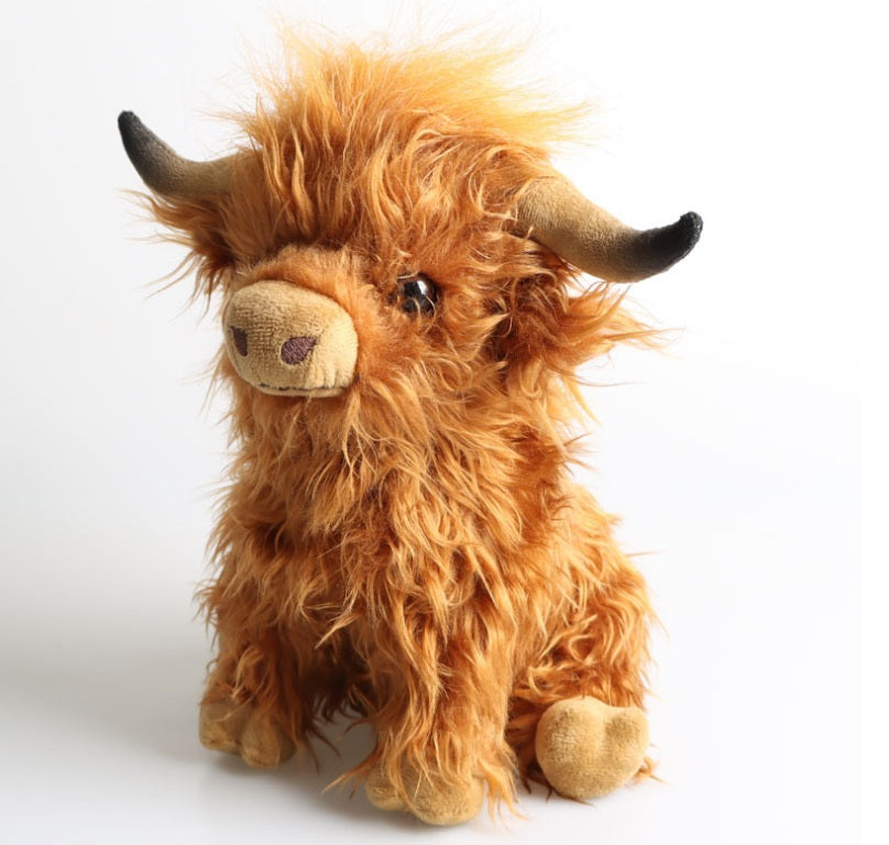 Clever Brown Highland Cow Coo Cuddly Toy Plush Stuffed Scottish Scotland Gift UK