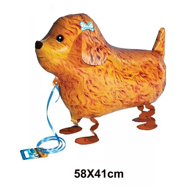 Poodle Balloon Dog Walking Pet Animal Airwalker Foil Helium Kids Parties Toys Birthday Farm