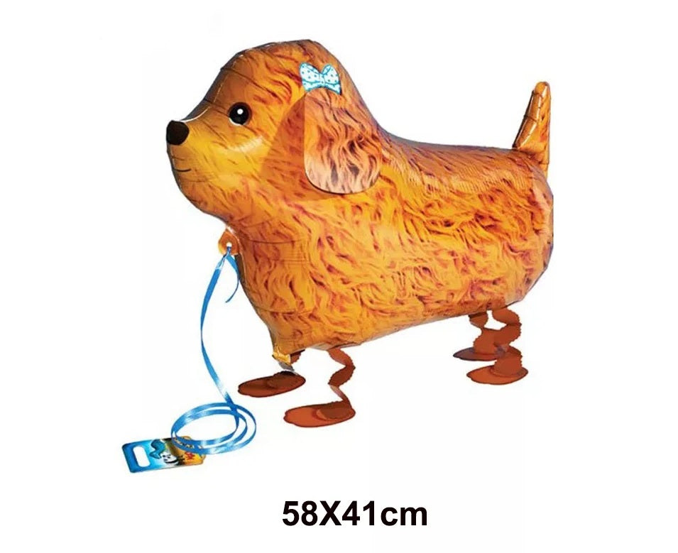 Poodle Balloon Dog Walking Pet Animal Airwalker Foil Helium Kids Parties Toys Birthday Farm