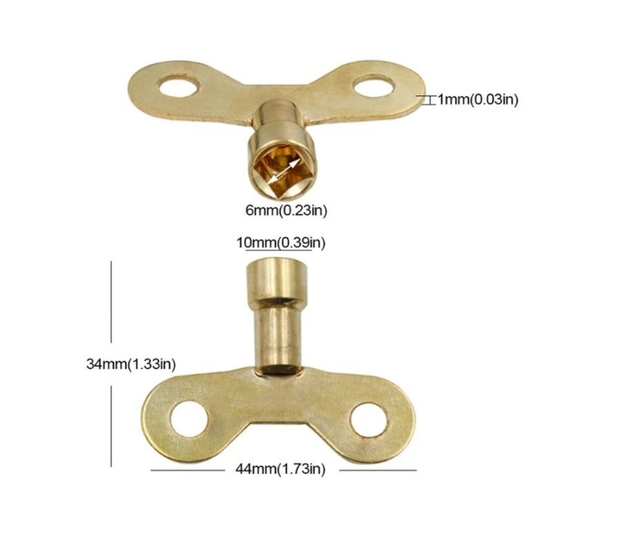 Radiator Plumbing x 2 Bleed  Bleeding Key Keys Solid Brass for Venting Air Valve