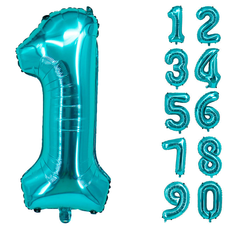 Number Balloons Birthday Turquois 32“ Helium Giant Foil Large Birthday Age Party