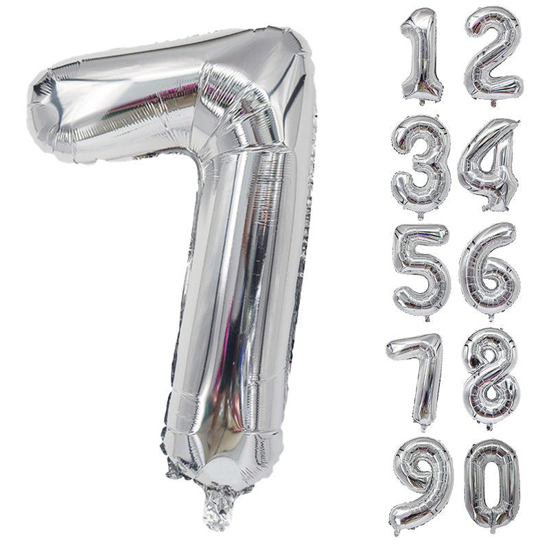 Number Balloons Birthday Silver 32“ Helium Giant Foil Large Birthday Age Party