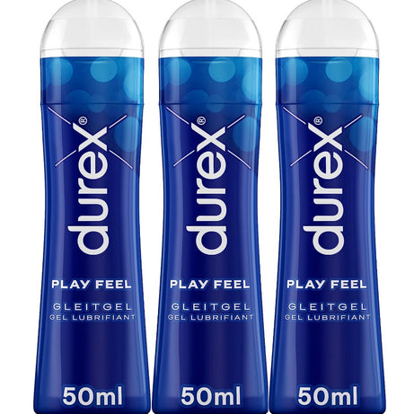 Durex Feel Play Lube 50 ml Adult Sex Lubricant Real Feel Fun Pack of 3 UK