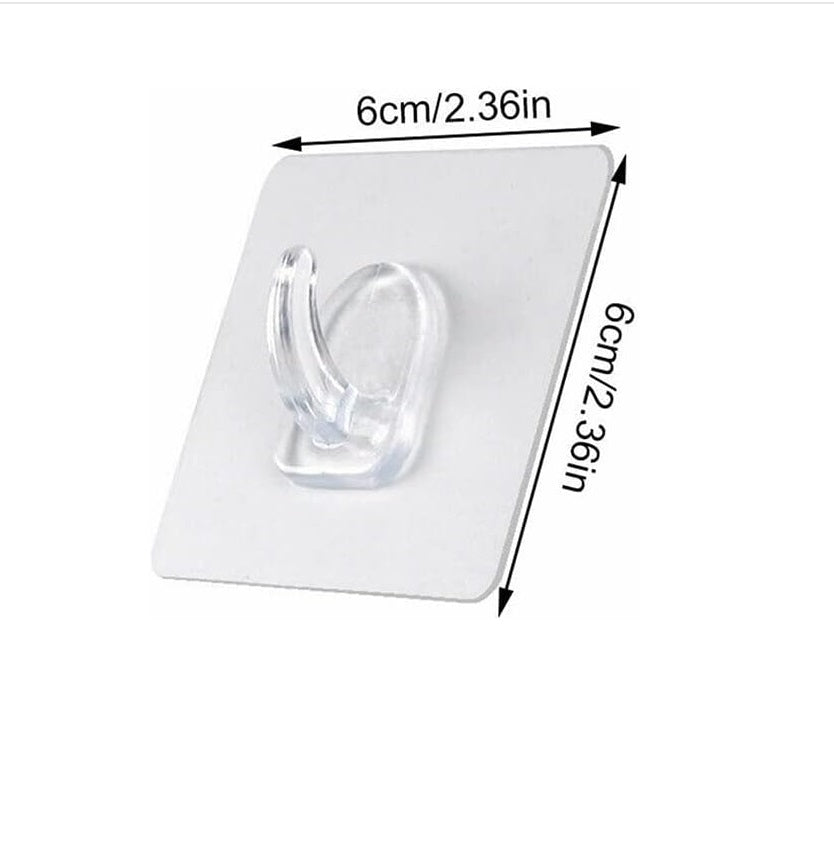 12 Pcs Coat Hooks Clear Strong Self Adhesive Door Wall Hangers Sticky Seamless Heavy Duty