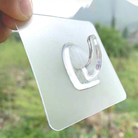 12 Pcs Coat Hooks Clear Strong Self Adhesive Door Wall Hangers Sticky Seamless Heavy Duty