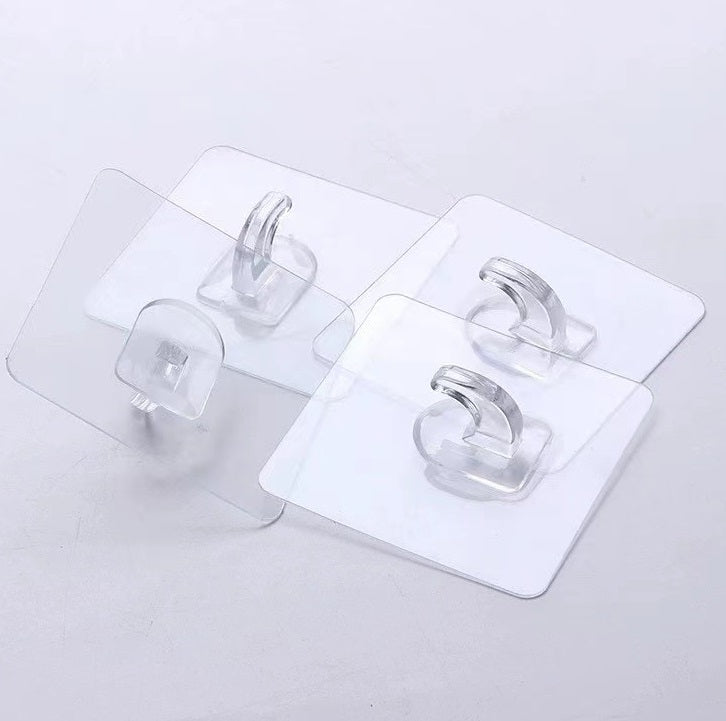 12 Pcs Coat Hooks Clear Strong Self Adhesive Door Wall Hangers Sticky Seamless Heavy Duty