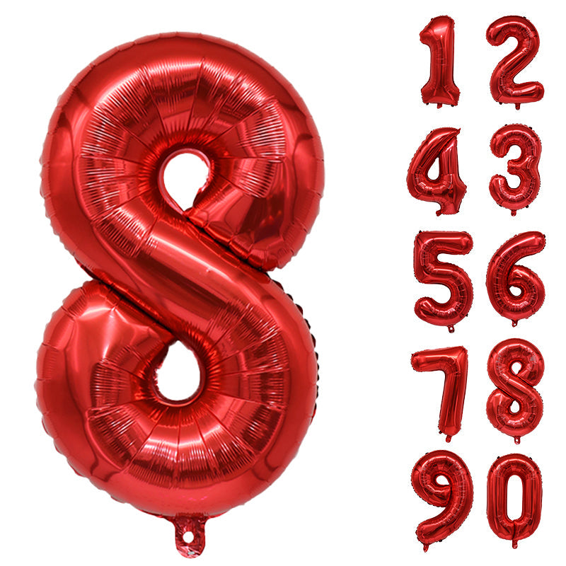 Number Balloons Birthday Red 32“ Helium Giant Foil Large Birthday Age Party UK