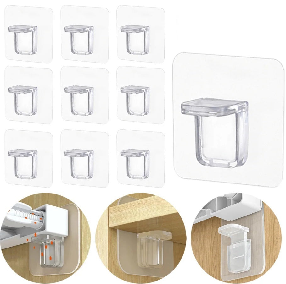 Shelf Bracket Support 10x Plastic Self Adhesive Wardrobe Cabinet Shelves Holders Clear
