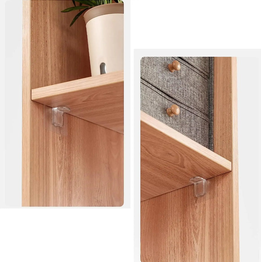 Shelf Bracket Support 10x Plastic Self Adhesive Wardrobe Cabinet Shelves Holders Clear