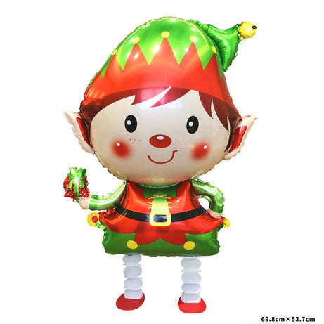 Elf Balloon Merry Christmas Walking Balloon Xmas Foil Helium Party Children Fun Birthday Decoration