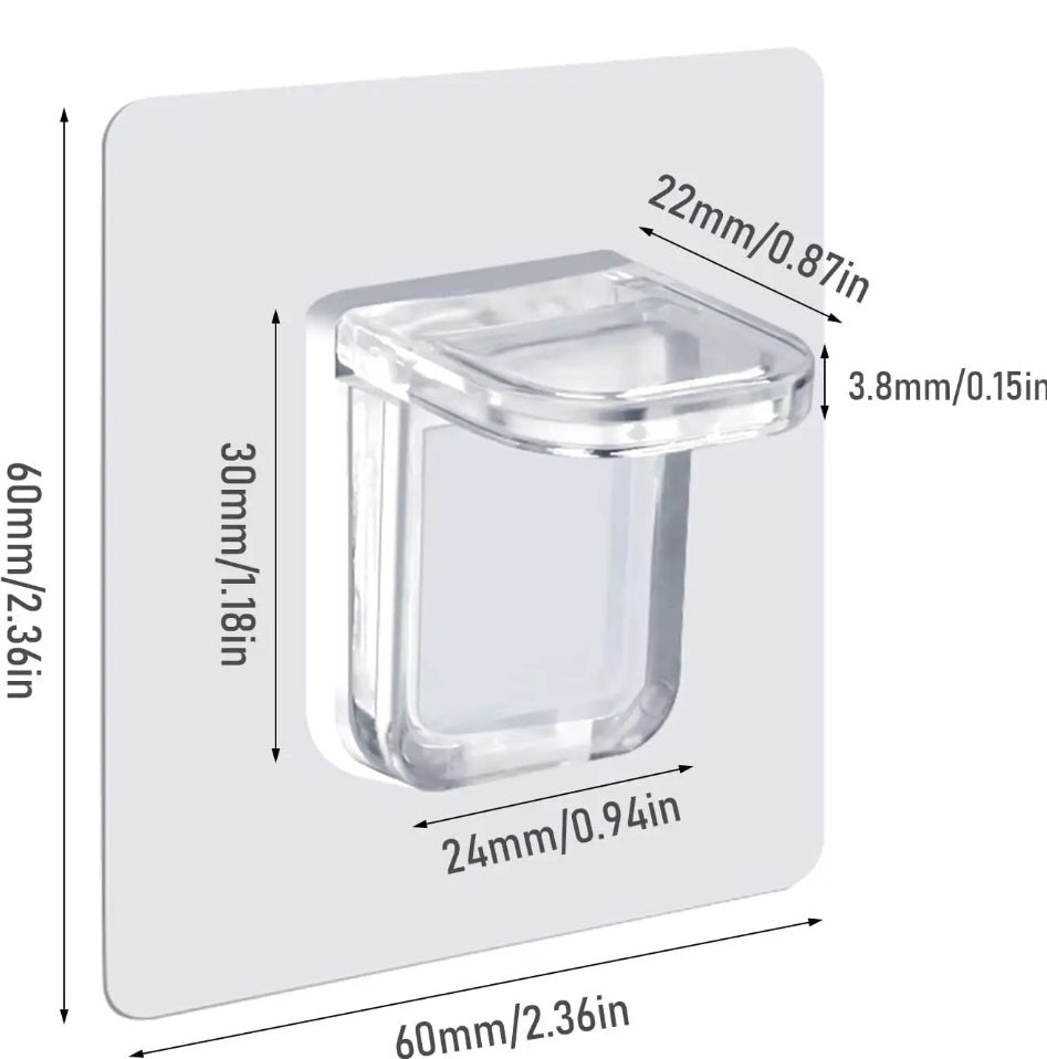 Shelf Bracket Support 10x Plastic Self Adhesive Wardrobe Cabinet Shelves Holders Clear
