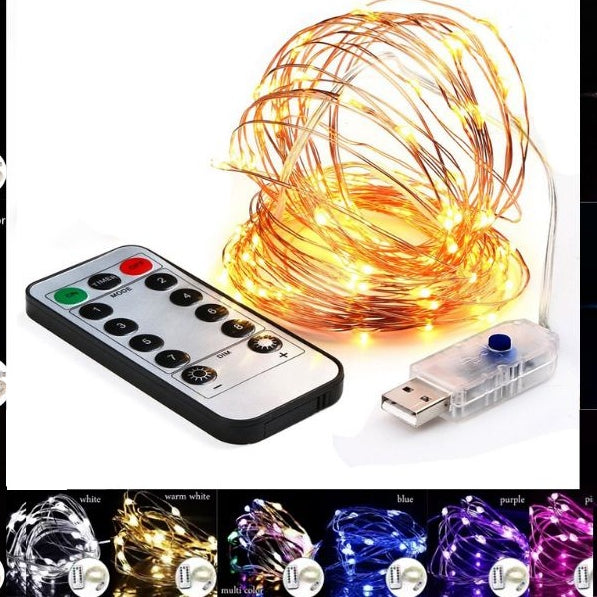 USB Fairy Light LED 2/5/10m Copper Wire String Xmas Party Remote Control Fun UK
