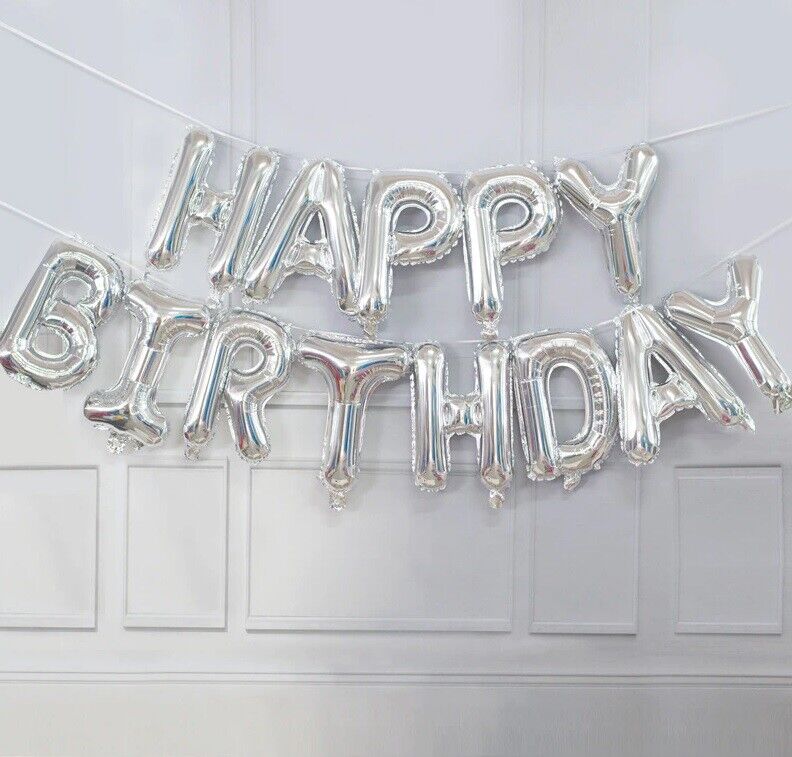 Happy Birthday Balloons 16 inch Birthday Foil Banner Hanging Letter Party Fun