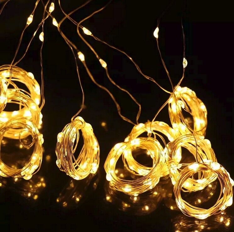 USB LED Window Curtain Fairy String Garden Lights Remote Copper Wire 3M XMAS UK