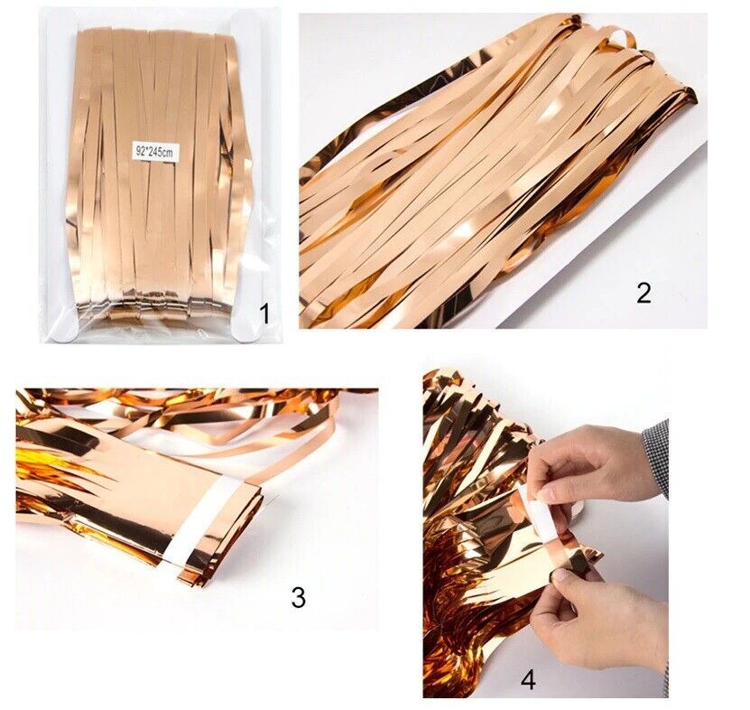 Curtain 2M Birthday Party Wedding Decoration Glossy Fringe Tinsel Foil Door