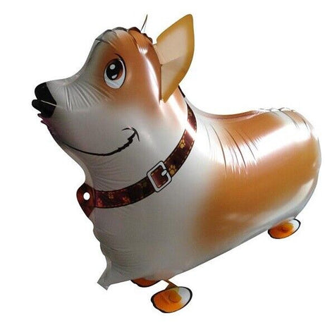 Corgi Dog Balloon Walking Pet Animal Airwalker Foil Helium Kids Fun Parties Toys