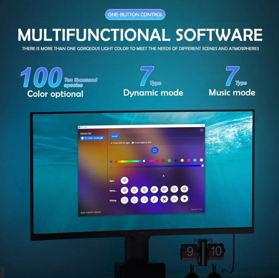 LED Strip Backlight for PC Monitor with Music Sync Computer, RGB LED Bar, 32” UK