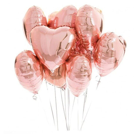 Heart Balloons 18” Rose Gold Foil Helium Air Birthday Party Wedding Décor Fun UK