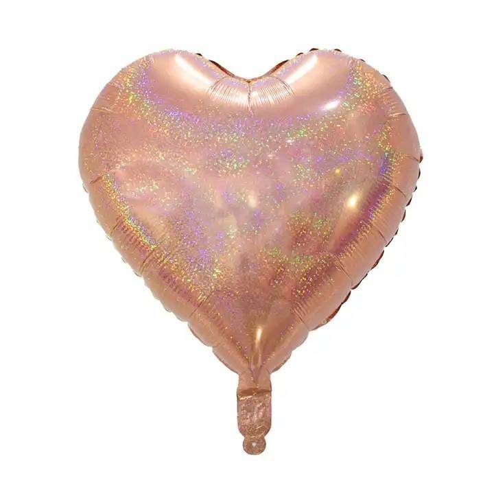 Heart 18” Balloons Foil 10 x Laser Shiny Helium Air Birthday Party Wedding Décor