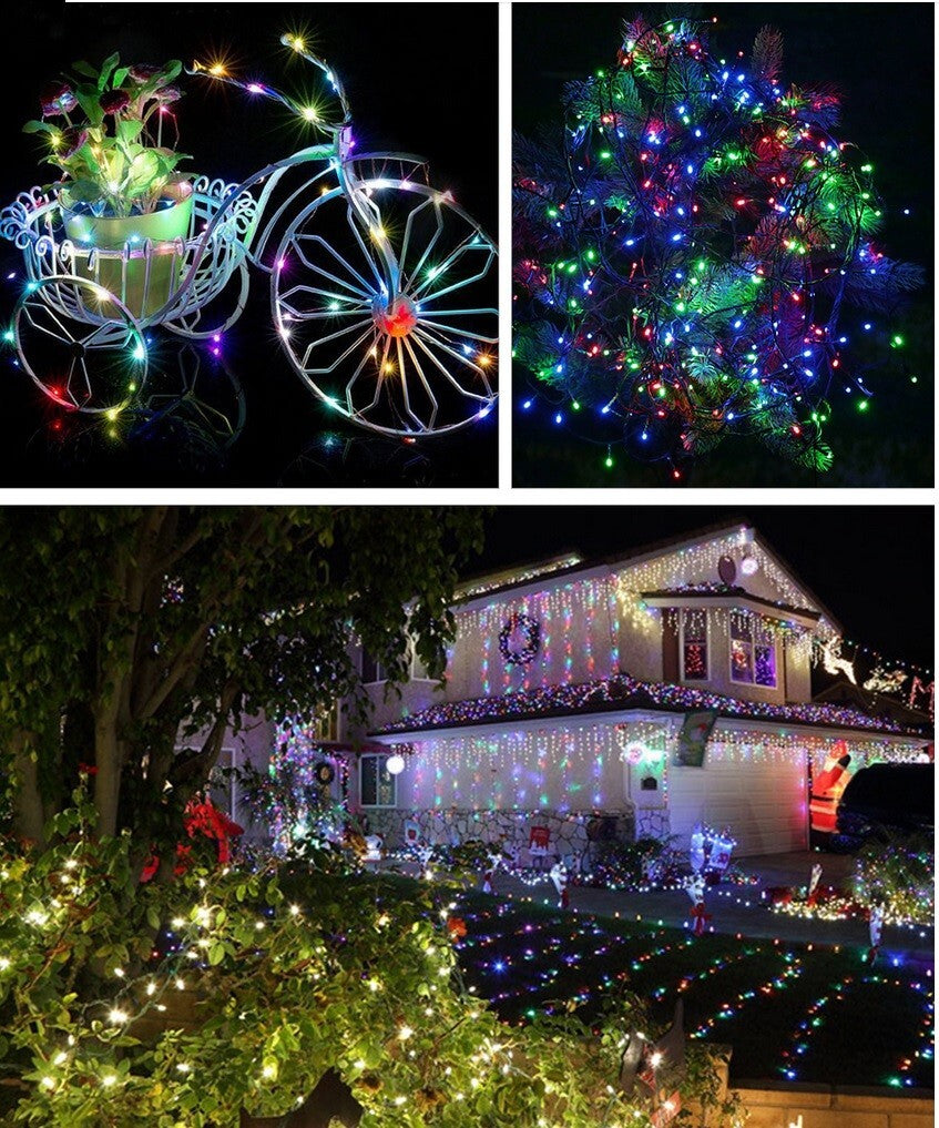 Solar LED Lights Waterproof Copper String Fairy Christmas Wedding Party Garden
