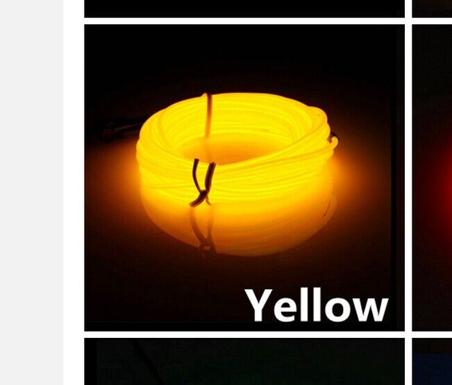 Car LED Strip Neon Rope EL Wire Flexible String Glow Light 5m DIY Lighting USB