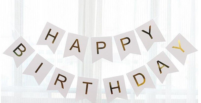 Happy Birthday Bunting Banner Party Hanging Letters Cardboard Garland Fun Deco