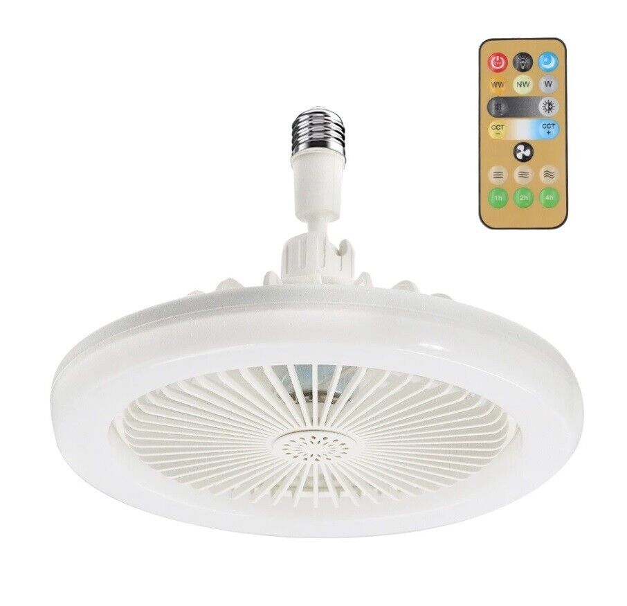 LED Fan Light Ceiling Adjustable Wind Speed Remote Control Bedroom Livingroom UK
