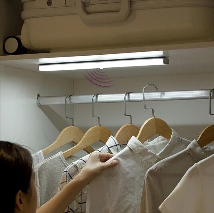 LED Wireless Rechargeable Light PIR Motion Sensor Strip Cabinet Closet Lamp DIY