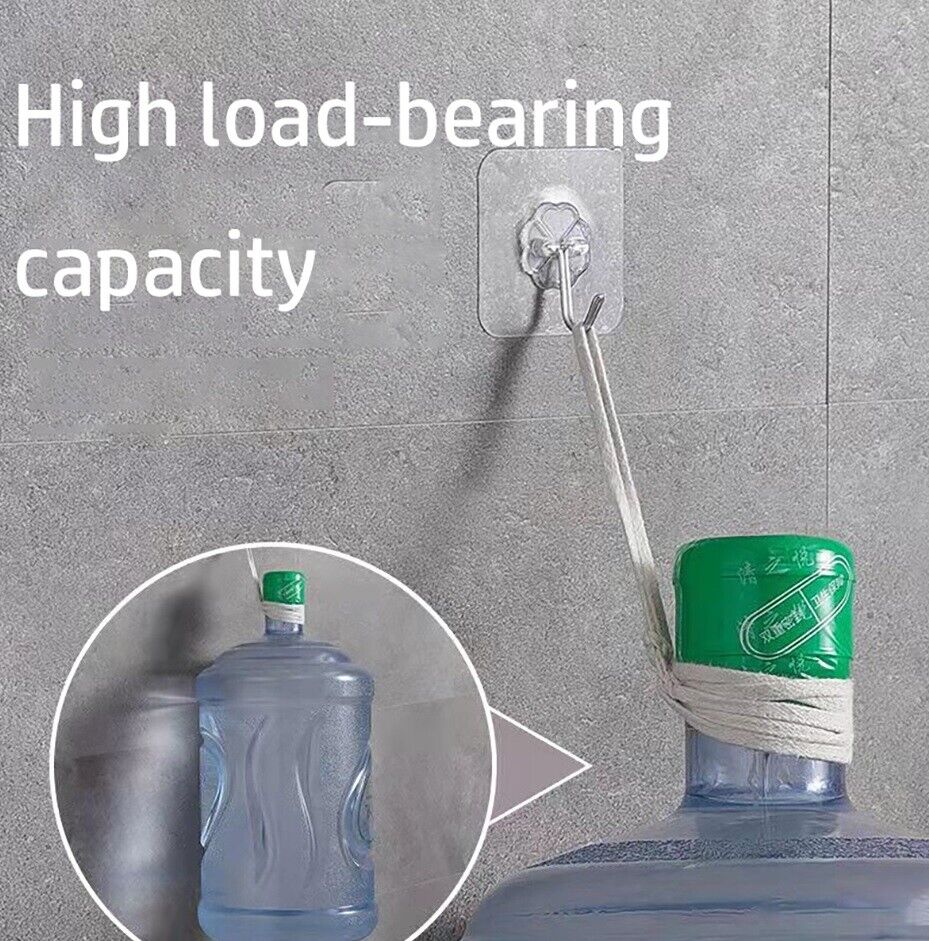 1-100 Coat Hooks Adhesive Strong Sticky Heavy Duty Wall Seamless Transparent