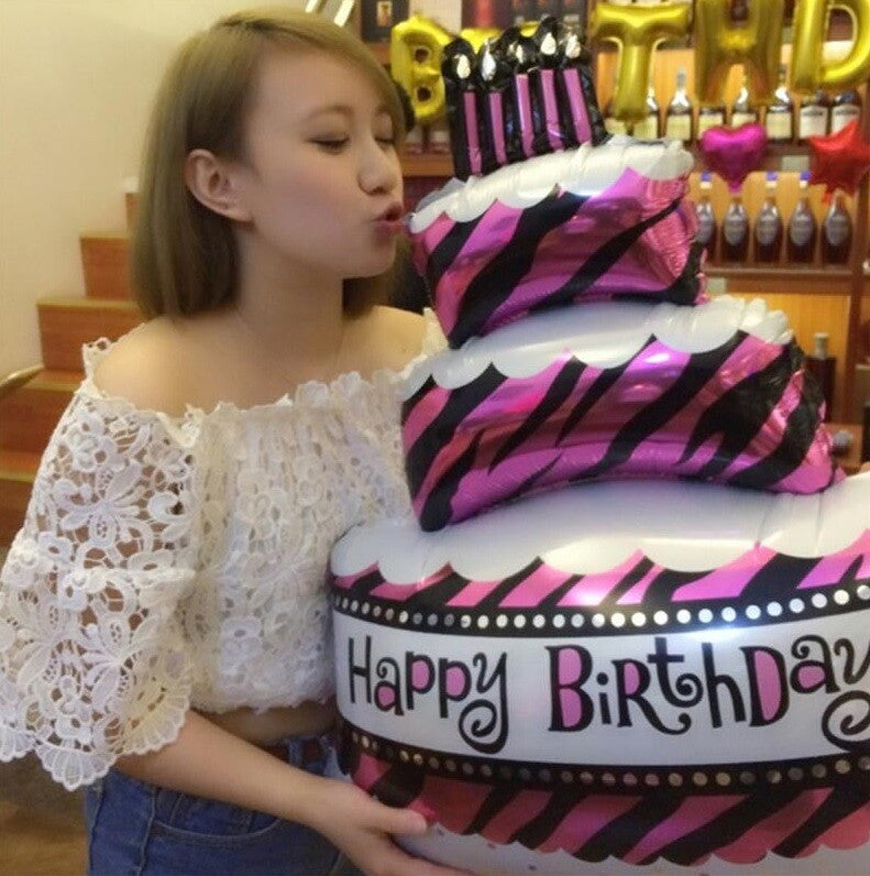 Large 30” Balloons Happy Birthday Helium Party Cake Kids Children Fun Balloon