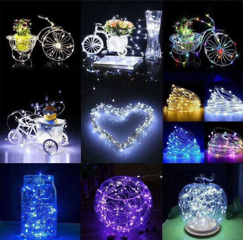 Battery Operated LED Fairy Lights, 2M 3M 5M 10M Xmas String Lights Party Wedding